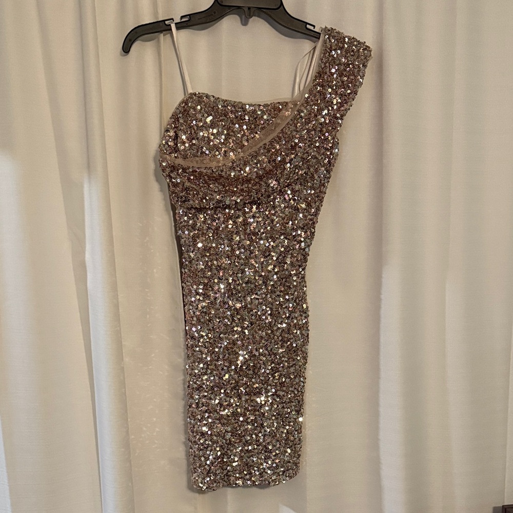GB Girls Glittering One-Shoulder Dress